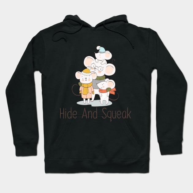 Hide Squeak Mice Family Funny Cute Rodents Hoodie by Mellowdellow